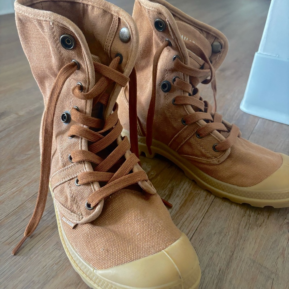 Palladium Tan Canvas High-Tops
